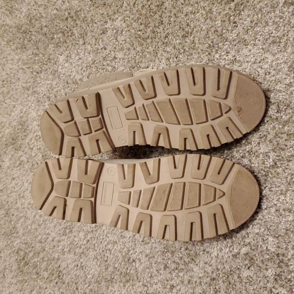 SO Lace Up Cream Sparkle Ankle Boots - Picture 4 of 5